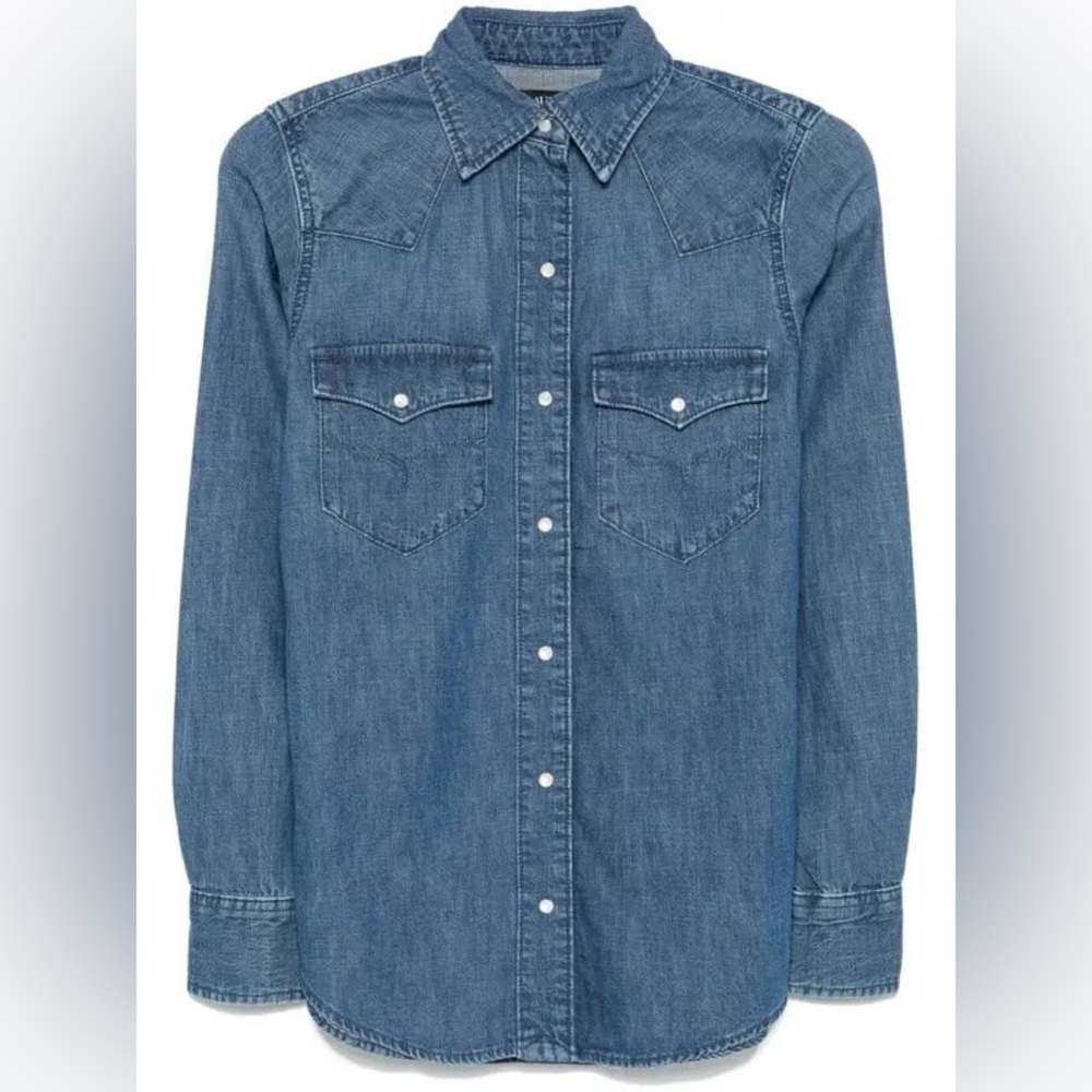 Lauren Ralph Lauren Blue Denim Western Shirt NWT